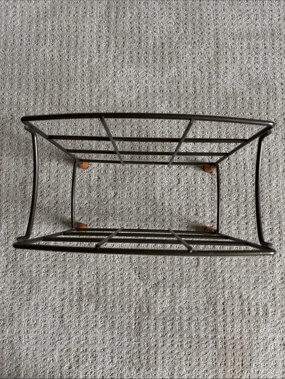 Metal Wine Rack Holds Nine Bottles